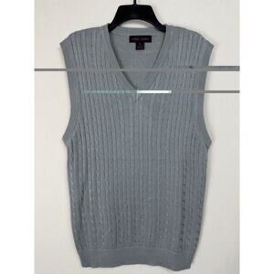 Linea Uomo Men's V-Neck Classic Fit‎ Knit Sweater Vest Gray Sz XL Preppy Career